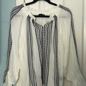 Off-shoulder Peasant Top